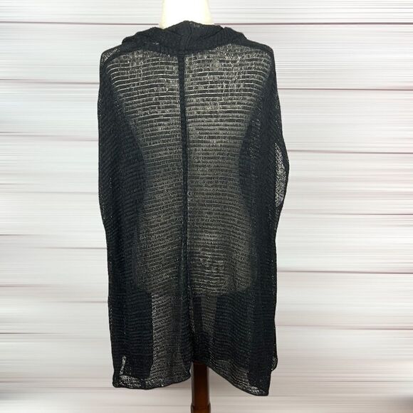 Donna Karan Open Front Sleeveless Semi-Sheer Draped Cozy Long Cardigan M - Picture 5 of 12